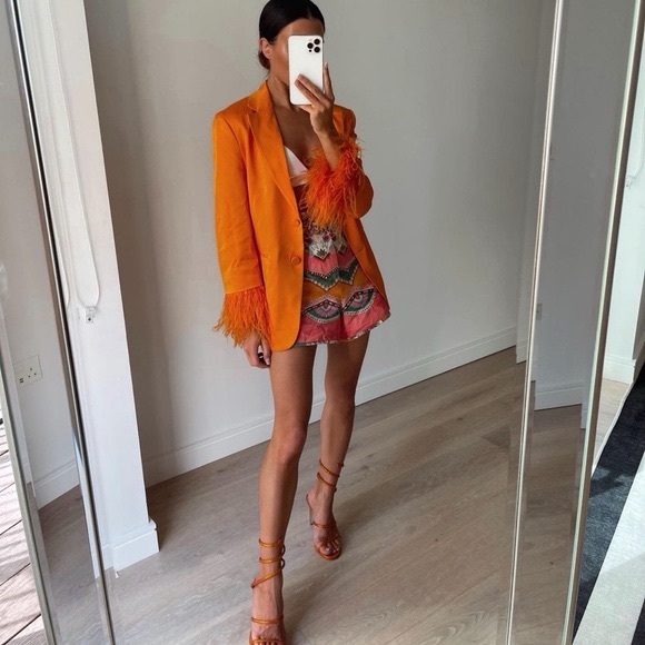 Zara NWT High Waist Floral Patterned Shorts Belted Linen Blend large - Picture 7 of 15